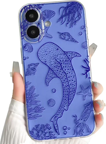 Vista 17 de NITITOP Funda para iPhone 13 Clear Sea Animal - Pez negro Pescado Negro