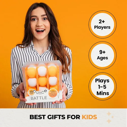 Vista 7 de Juego de mesa Bounce Battle™ Set – Edición Marmolada – Juego rápido en familia y para fiestas para niños, adolescentes y adultos – Estrategia