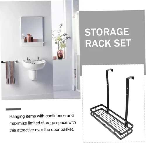 Vista 8 de DOITOOL Organizador de almacenamiento colgante sobre la puerta, estante de ducha de baño, estante de pared adhesivo de acero inoxidable