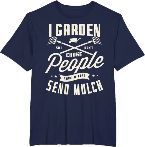Vista 37 de I garden so I don't choke People save Life spend mulch T-Shirt, Negro