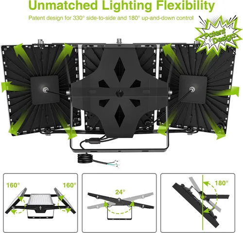 Vista 29 de STASUN - Luz de inundación LED para exteriores, 150 W, 15000 lúmenes, 6000 K, luz blanca IP66, impermeable, luz de estacionamiento comercial, 3