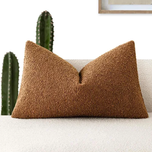 Vista 78 de Foindtower Fundas de almohada decorativas con textura de boucle, fundas de almohada sólidas, neutrales, suaves y acogedoras para silla, sofá