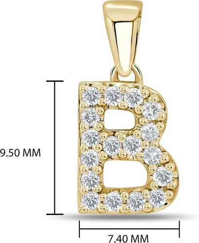 Vista 255 de Collar colgante con letra inicial de diamantes en oro amarillo de 14k (1/10 quilates) 18 pulgadas