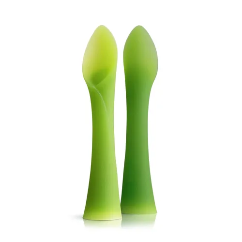 Vista 17 de Olababy Juego de 2 piezas de alimentación avanzada para bebé, incluye cuchara de entrenamiento y cuenco de vapor Kiwi / Lima