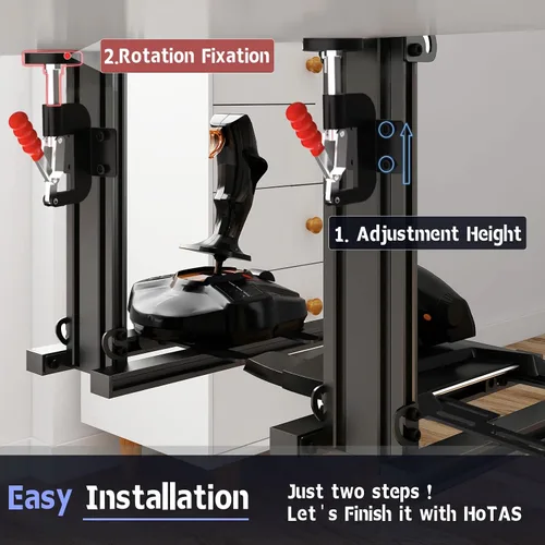 Vista 5 de FLAONUSGT Foldable Hotas Mount Desk Mount for Flight Joystick for Logitech X52X52 ProX56 Thrustmaster T16000M HOTAS Warthog T Flight One4TCAVKB