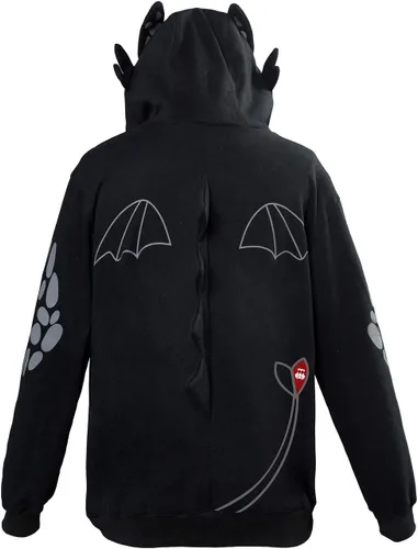 Vista 3 de Sudadera con capucha de dragón para adultos con orejas, disfraz de cosplay, sudadera con capucha de dragón de película