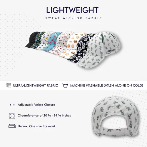 Vista 6 de Sprints Race Day Performance - Gorra deportiva ligera, de secado rápido, talla única, unisex