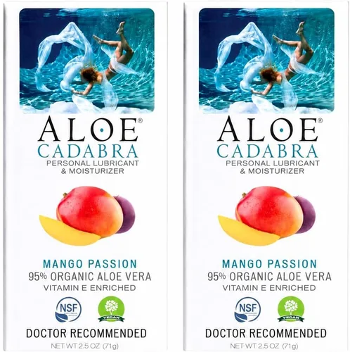 Vista 13 de Aloe Cadabra Lubricante personal saborizado orgánico Passion Lube para mujeres, hombres y parejas, mango Passion 2.5 onzas (paquete de 5)
