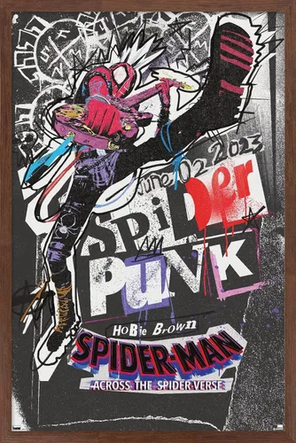 Vista 7 de Marvel Spider-Man: Across The Spider-Verse - Póster de pared de una hoja de Spider-Punk, 22.4 pulgadas de largo x 14.7 pulgadas de ancho, versión