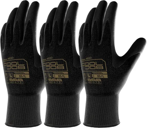 Vista 8 de COOLJOB A3 Cut Resistant Safety Work Gloves with Nitrile Grip, Touchscreen & Flexible for Gardening Fishing Construction