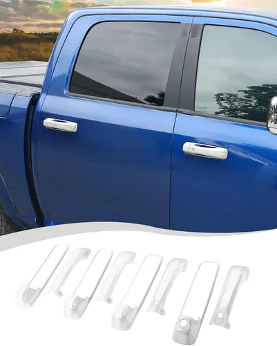 Vista 10 de Hoolcar Cubierta exterior para manija de puerta exterior para Dodge Ram 2010-2017, color negro
