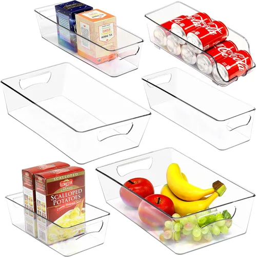 Vista 9 de Simple Houseware Organizador de latas de cocina transparente para gabinete/despensa/refrigerador/congelador/refrigerador para gabinete, despensa