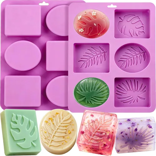 Vista 16 de Bee - Moldes de silicona para jabón, paquete de 2 moldes rectangulares de Jabón de panal de abeja