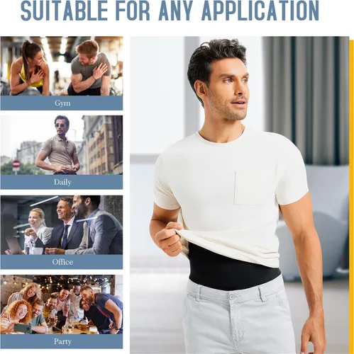 Vista 6 de TAILONG Camisas de compresión de ginecomastia para hombre, fajas moldeadoras para adelgazar el cuerpo, chaleco sin mangas, fajas para hombres