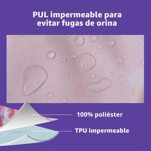 Vista 3 de BISENKID Funda de pañales impermeable para pantalones de plástico para niños pequeños, buena ropa interior de plástico elástica para niñas pequeñas