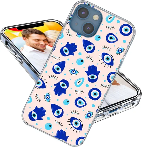Vista 22 de Funda para iPhone 14, iPhone 13 para niñas, mujeres y hombres, a prueba de golpes, delgada, suave, TPU transparente, funda protectora con diseño Un