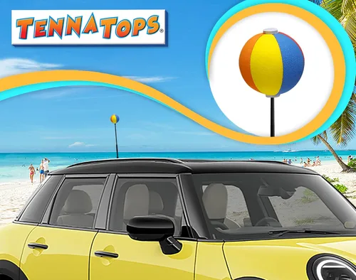 Vista 4 de Summer Fun Beach Ball - Accesorio para antena de automóvil, camión, SUV, para antena de estilo delgado