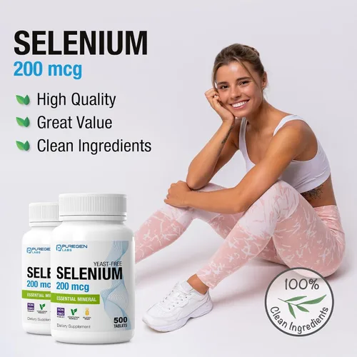 Vista 7 de Puregen Labs Selenio 200 mcg Mineral esencial sin levadura – 500 tabletas vegetarianas Apoyo inmunológico y antioxidante Sin OMG, sin gluten