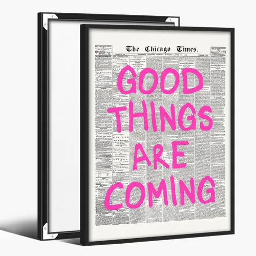 Vista 13 de Carteles de Periódico Retro para Estética de Habitación Todo es Justo en el Amor y la Poesía Arte de Pared Moderno y Preppy para Niñas Decoración
