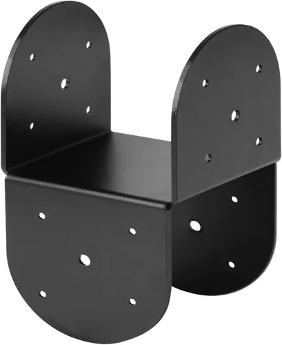 Vista 5 de GBGS 4 soportes de 4 x 4, soporte de amarre superior para conectar poste a viga, calibre 14, negro
