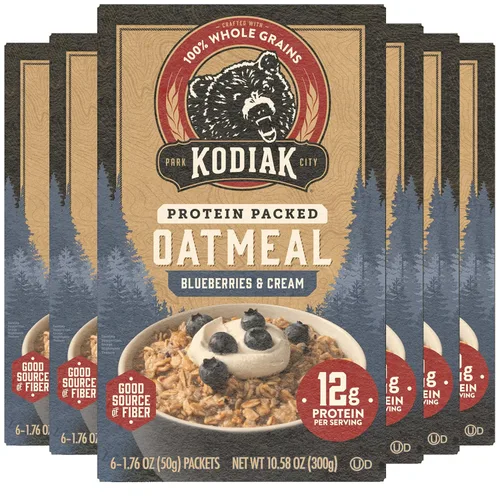Vista 14 de Kodiak Cakes Paquetes de avena instantánea, manzana y canela, alto contenido en proteínas, 100% granos integrales, 6 cajas con 6 paquetes cada una