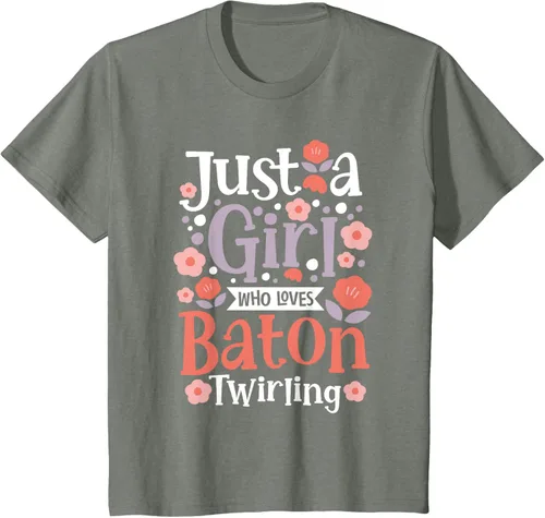 Vista 81 de A Girl Who Loves Baton Twirling - Camiseta de giro Majorette Twirler, Negro
