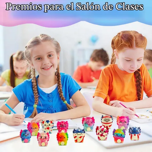 Vista 7 de Paquete de 20 juguetes esponjosos para fiestas, juguetes antiestrés de Rainbow Mix