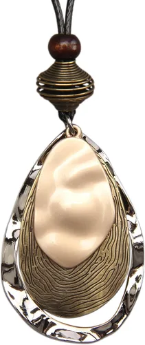 Vista 42 de Collares bohemios para mujer, colgante largo de madera, collar vintage, collar de cadena de suéter, joyería hecha a mano Collar de cuentas