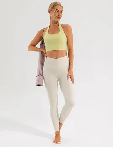 Vista 5 de Ukaste Leggings de yoga de cintura alta Studio Essential para mujer, sensación desnuda, longitud 78