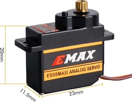 Vista 4 de EMAX ES08MA II 0.42 oz Mini Metal Gear Servo analógico para modelo RC (paquete de 4)