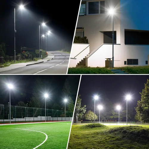 Vista 6 de Deepn Luz solar de calle, luces solares de grado comercial para exteriores IP67 impermeable, luces LED de seguridad de inundación de 8700 W, sensor