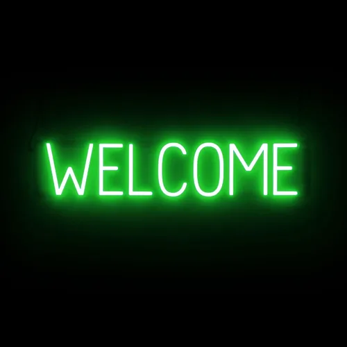 Vista 48 de SpellBrite Letrero LED Neon OPEN para negocios - Azul, 17" x 6