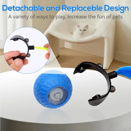 Vista 4 de Juguetes interactivos inteligentes para gatos para interiores, bola automática para mascotas, juguete de caza para gatitos, 3 modos estimulantes