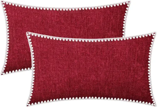 Vista 15 de BRAWARM Fundas de almohada 40x40 cm - Paquete de 2 fundas de almohada de chenilla negra, fundas de almohada de chenilla suave teñida sólida
