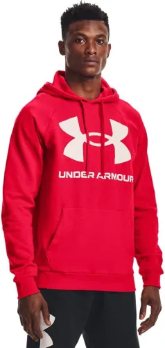 Vista 29 de Under Armour mens Rival Fleece Big Logo Hoodie (176) Fresh Clay/ Onyx White