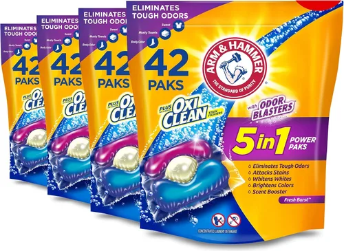 Vista 16 de ARM & HAMMER Paquete de detergente para ropa Sensitive Skin, aroma fresco, 42 unidades Probado por dermatólogos, hipoalergénico, poder de lucha
