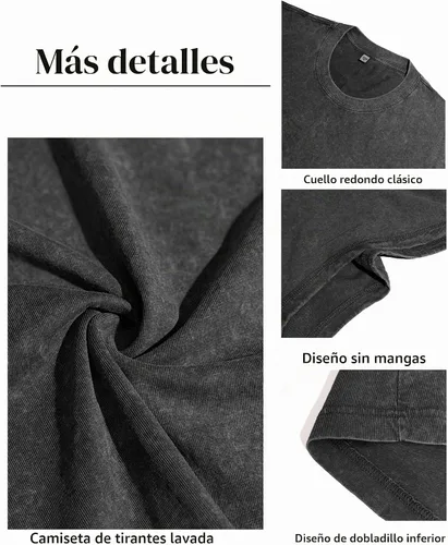 Vista 6 de Camisetas sin mangas para hombre, camisetas sin mangas de algodón de ajuste Negro