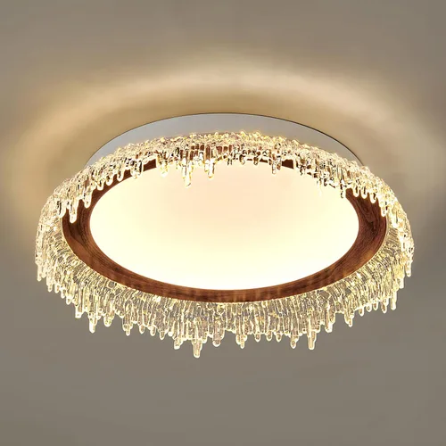 Vista 12 de Lámparas de techo semiempotradas de 3 luces, lámpara de madera bohemia, lámpara de techo de roble y negro con E26 para cocina, sala de estar