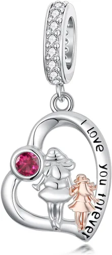 Vista 192 de PROESS Dije para padre, madre e hija, pulsera de plata de ley para pulseras, regalos de cumpleaños, día de San Valentín, para hija, madre, amante