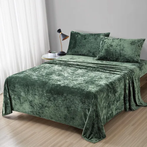 Vista 11 de Fredsure - Juego de sábanas de terciopelo envejecido, 4 piezas, Queen, color negro, ultra suave, cálido