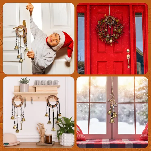 Vista 7 de 62 piezas de kit de campanas de bruja DIY para pomo de puerta para protección, campana de bruja, decoración brujera colgante, decoraciones