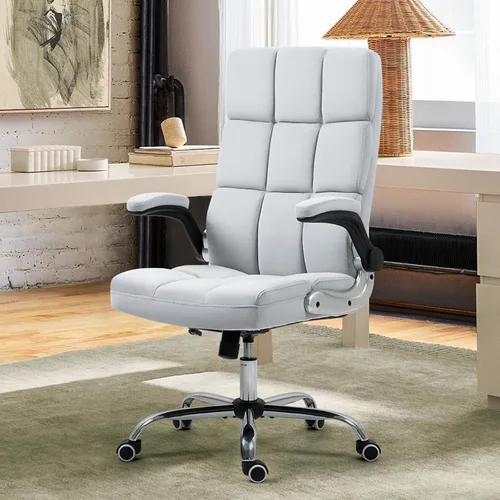 Vista 2 de ECOTOUGE Silla de oficina ejecutiva, silla de escritorio cómoda con respaldo alto, silla ergonómica de terciopelo para computadora con ángulo