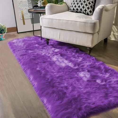 Vista 63 de Latepis - Alfombra rectangular de piel sintética tipo lana de oveja suave y esponjosa de estilo bohemio para sala de estar, dormitorio y residencias