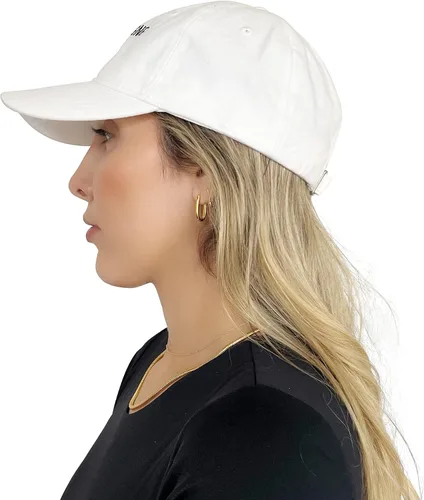 Vista 3 de Gorro unisex bordado blanco champán y cocaína para adultos, 100% algodón con espalda ajustable, perfecto para regalo divertido, Blanco