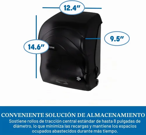 Vista 2 de San Jamar Dispensador automático de toallas de papel, Simplicity Essence Manos Libres Uso para uso comercial y doméstico, 1 unidad, Perla Negra