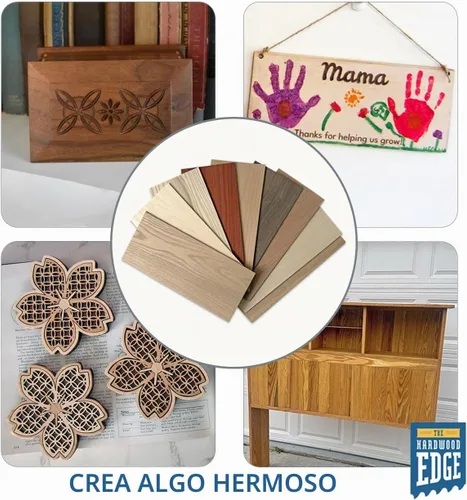 Vista 6 de Tablones de Madera Dura de Arce - Paquete de 2 Madera de Arce Dura para Manualidades de Madera Sin Terminar - 1/4'' (6mm) 100% Madera Dura Pura