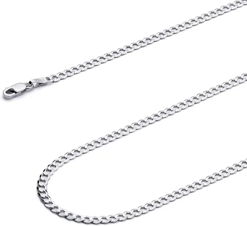 Vista 16 de Wellingsale Cadenas de eslabones cubanos de oro macizo de 14 quilates (opciones de selección)