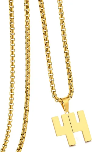 Vista 26 de Collar de Número Dorado para Hombre, Cadena de Acero Inoxidable con Colgante de Número para Atletas, Joyería Deportiva Personalizada para Niños