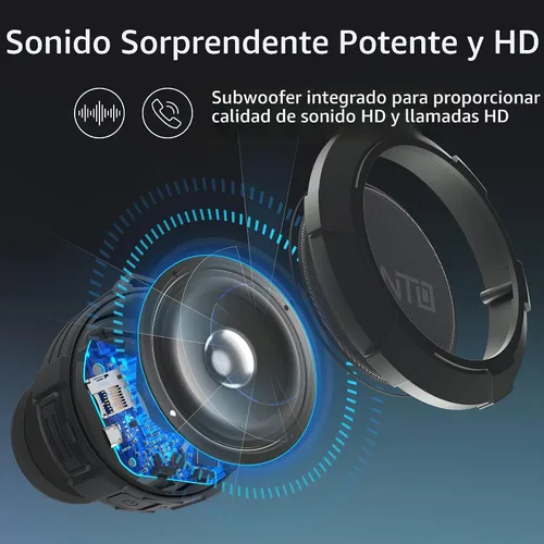 Vista 3 de MANTO Altavoz Bluetooth, altavoz Bluetooth portátil de ducha Bluetooth IPX5, sonido estéreo, compatible con tarjeta micro SD para el hogar, fiesta