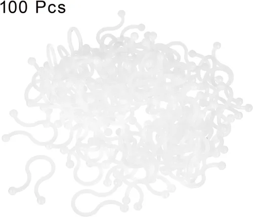 Vista 3 de uxcell Plástico en forma de U Twist Lock Wire Ties 32.8 ft m diámetro 100 PC blanco